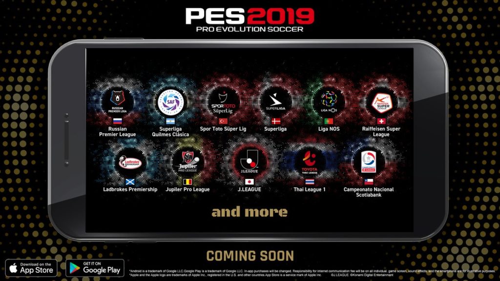 Мобильная версия игры PES 2019